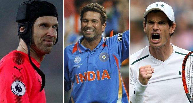 Peter Cech, Sachin Tendulkar and Andy Murray