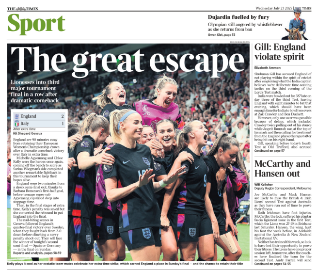 Times back page