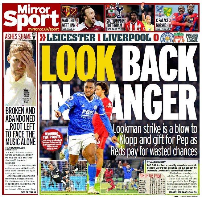 The back page of the Daily Mirror