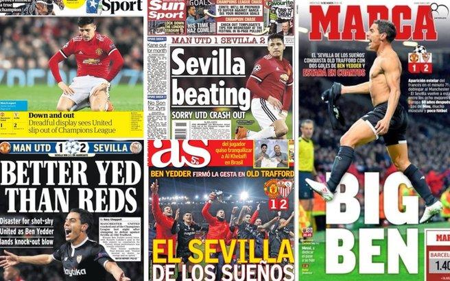 Spanish and English newspapers react to United's defeat