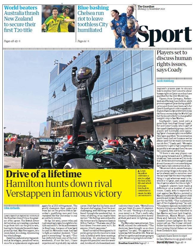 Monday's Guardian Sport