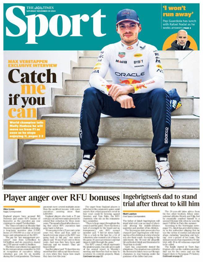 Times back page - 'Catch me if you can'