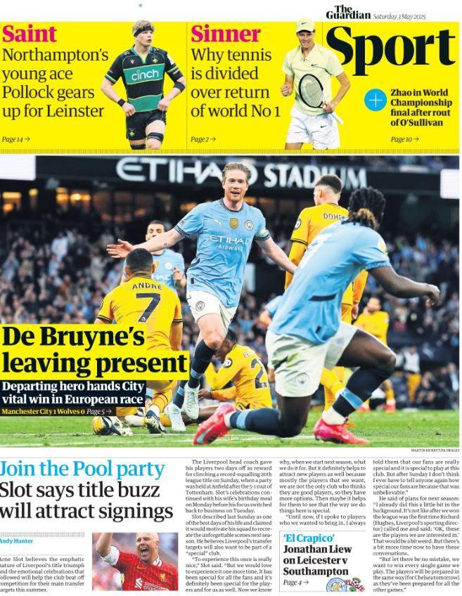 Guardian back page