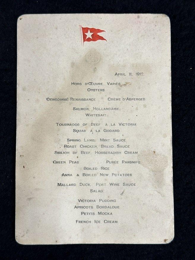 titanic menu