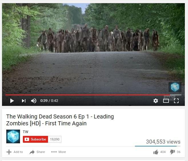 Zombies shown on TV series The Walking Dead