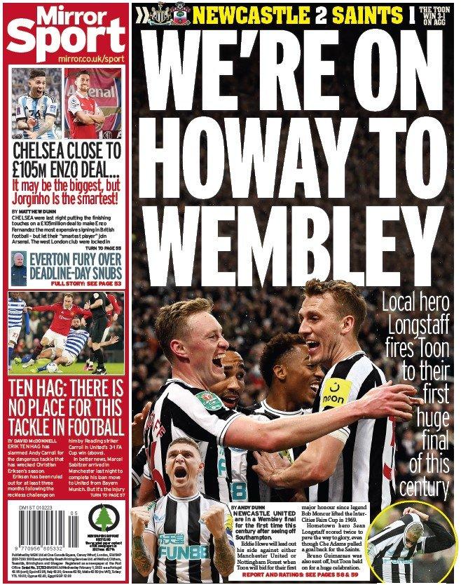 The back page of the Daily Mirror