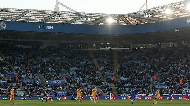 Empty seats for the kick-off during the Sky Bet Championship match between Leicester City and Hull City at 