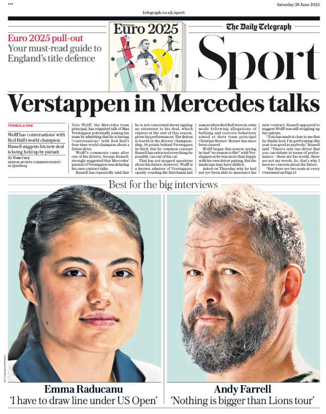 Telegraph back page