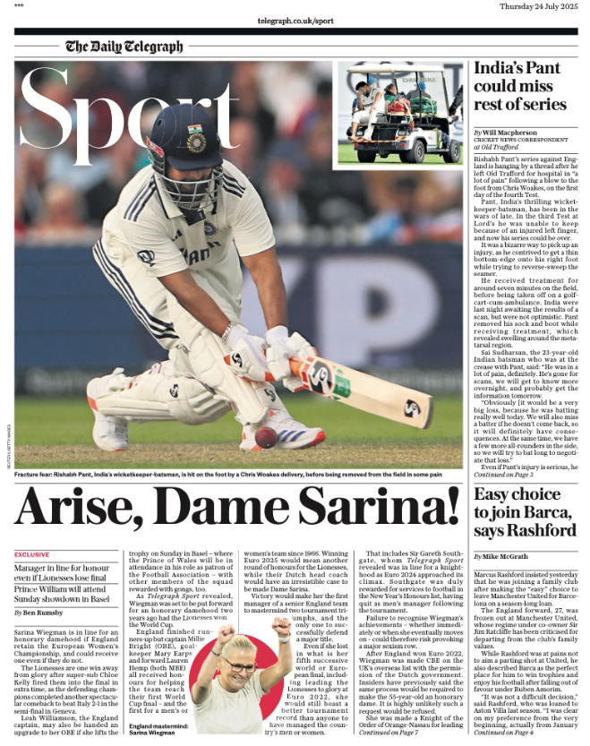 Telegraph back page