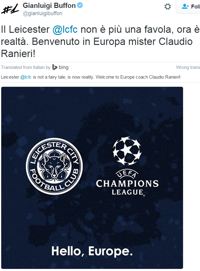 Buffon tweet