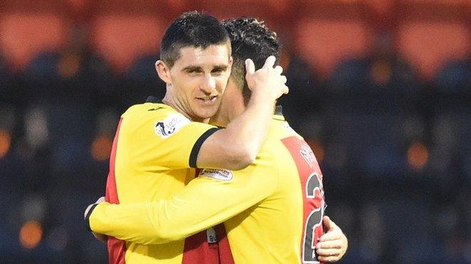 Kris Doolan celebrates putting Partick Thistle ahead