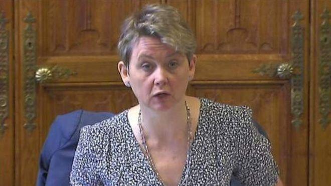 Labour MP Yvette Cooper at a parliamentary hearing