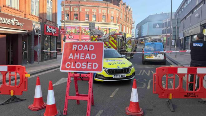 Hanley building fire: demolition begins after blaze