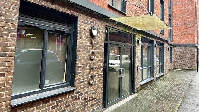 The ground floor of a block of flats