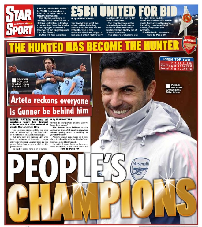 Star back page - 'People's champion'