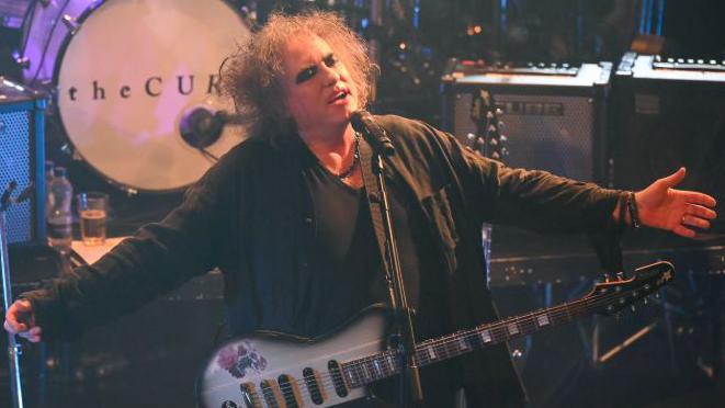 The Cure's Robert Smith performing during the band's Radio 2 concert on Wednesday