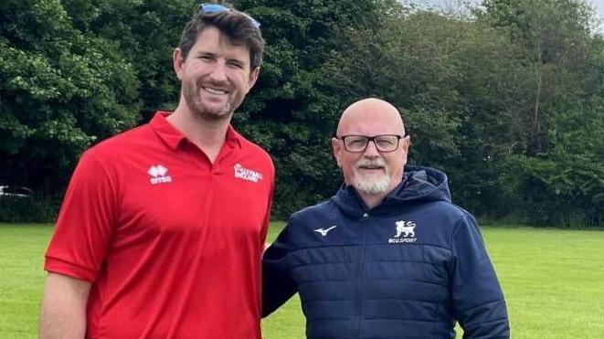 Jake Sheaf from Volleyball England (left) and Mark Jeffreys from BCU (right)