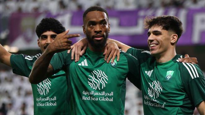 Ivan Toney celebrates scoring for Al-Ahli 