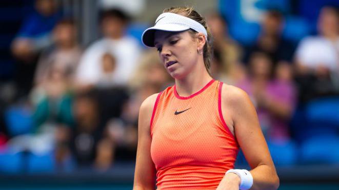 Katie Boulter shows her disappointment