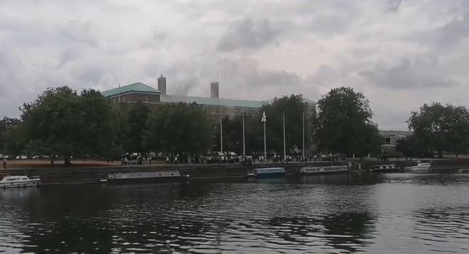 Smoke could be seen from the other side of the River Trent