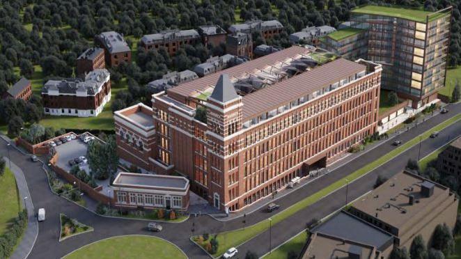 An artist's impression of how Warwick Mill and its neighbouring building will look after the work is complete.  