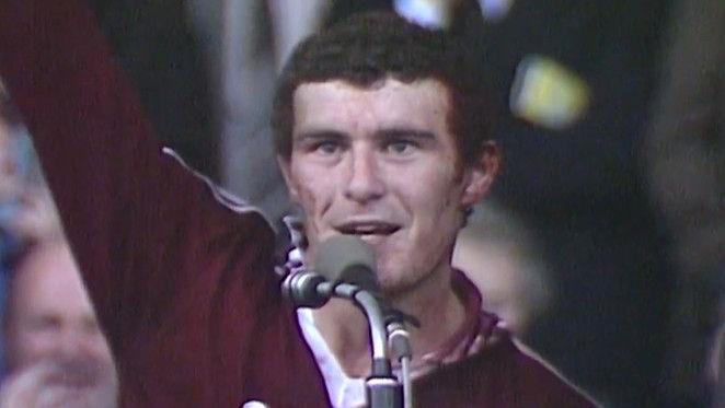 Joe Connolly lifts the Liam MacCarthy Cup in 1980