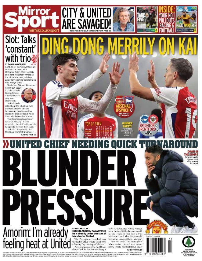 The back page of the Mirror