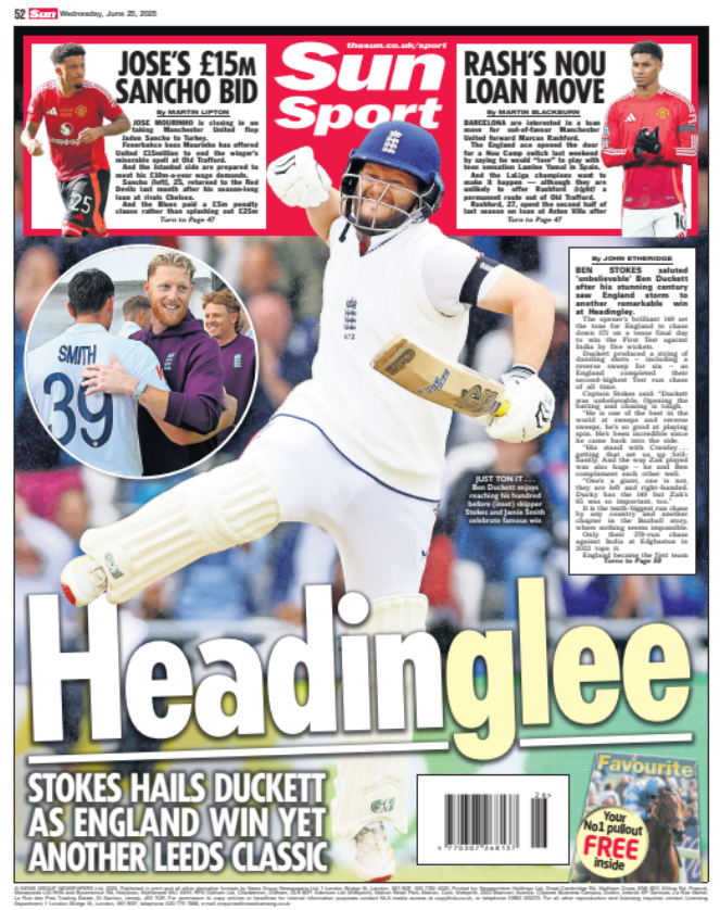 Sun back page
