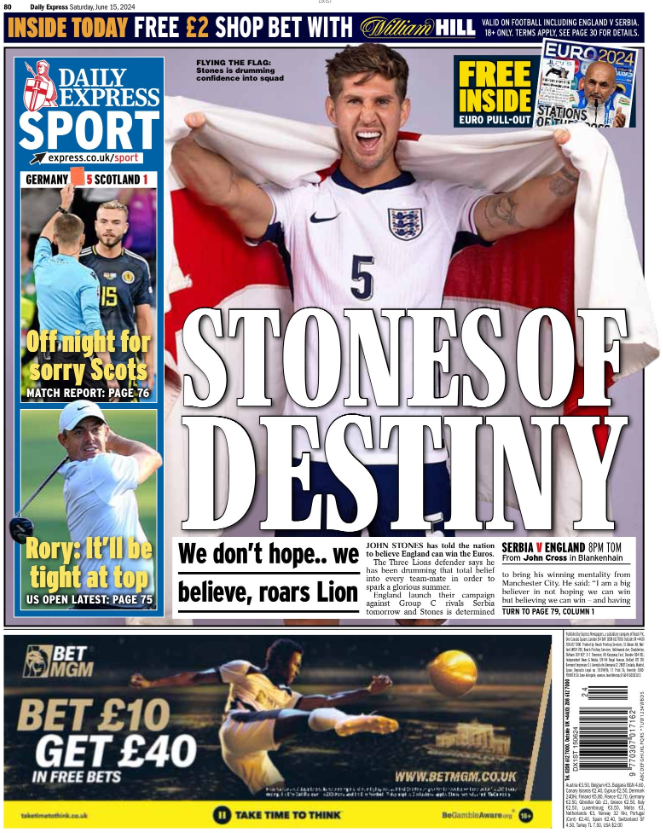 The back page of the Express