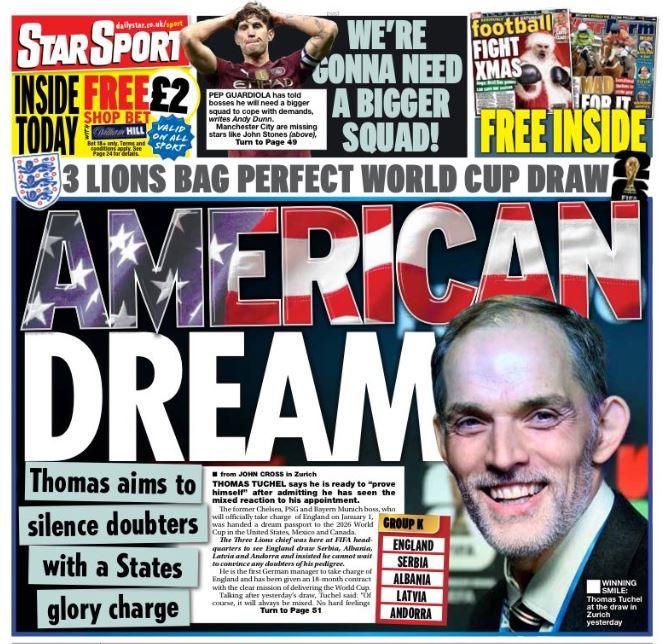 Saturday's Star back page: 'American dream'