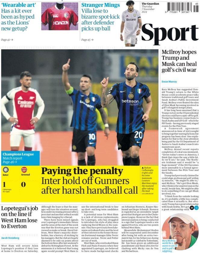 Guardian back page