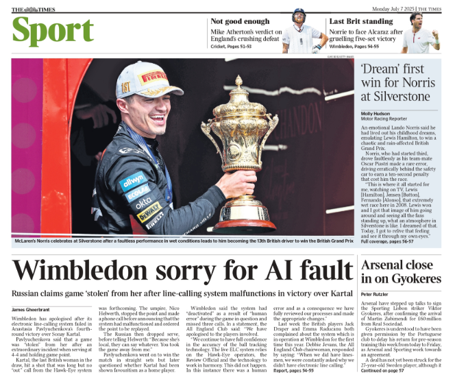 Times back page
