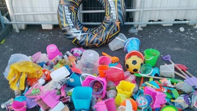 Pile of beach toys