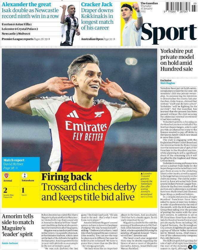 Guardian back page