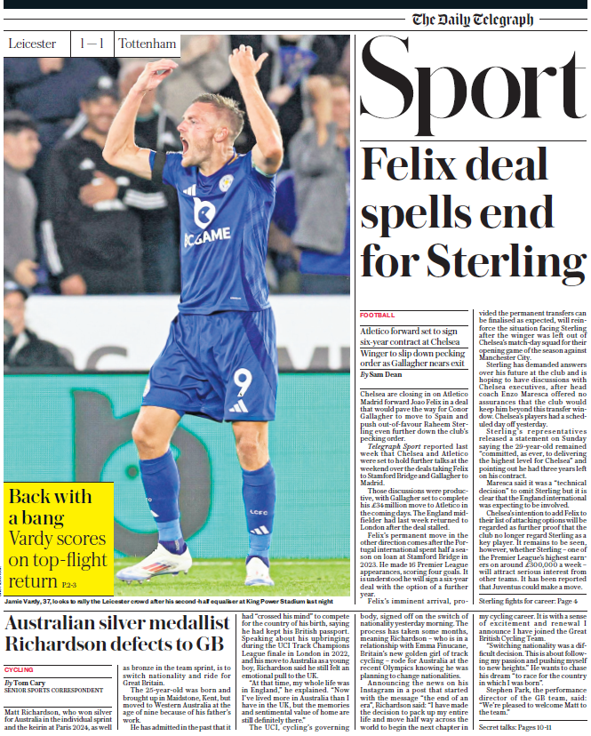 Telegraph back page