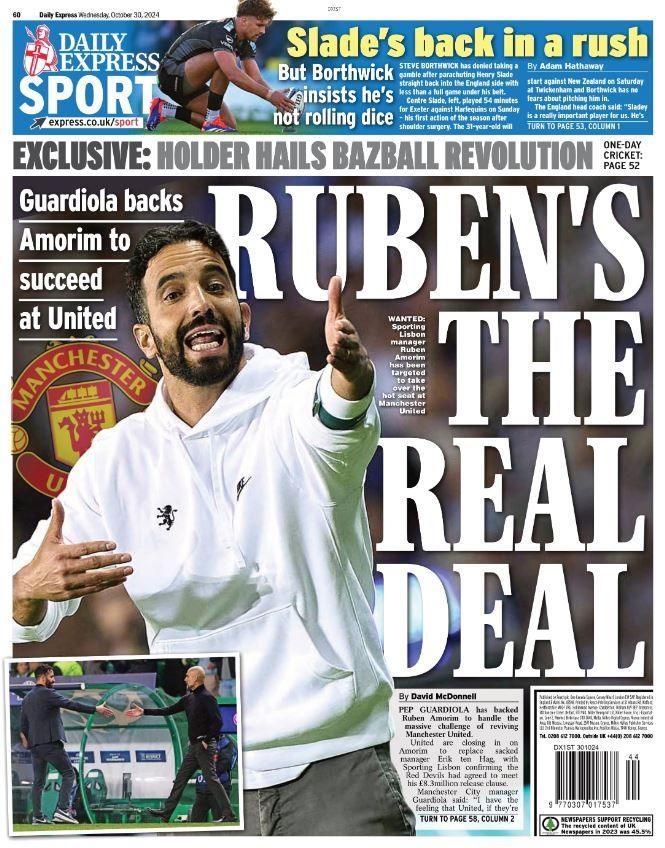 Express back page: 'Ruben's the real deal'