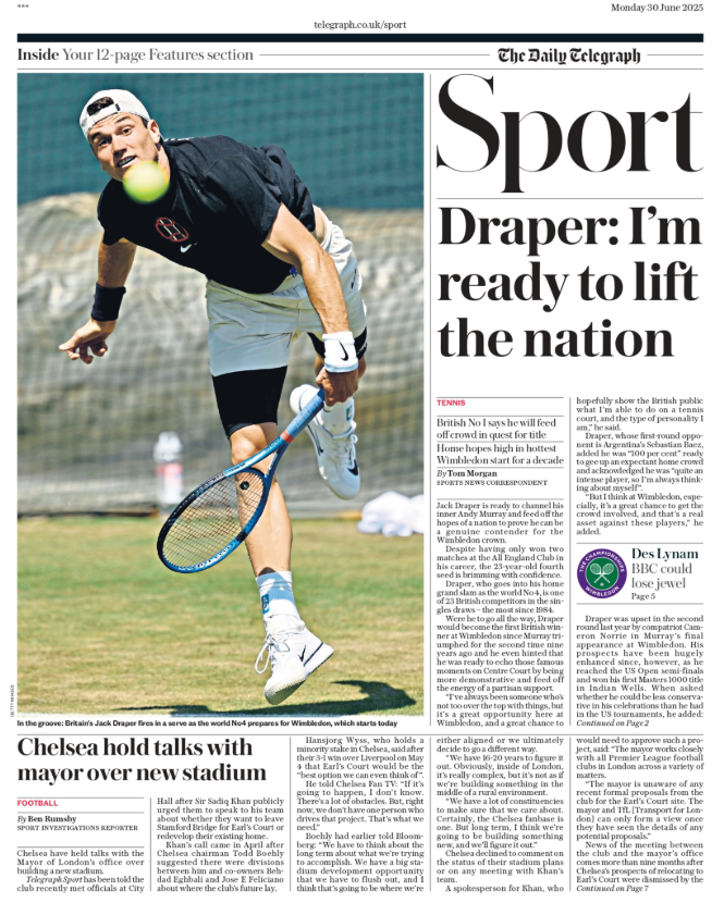 Telegraph back page