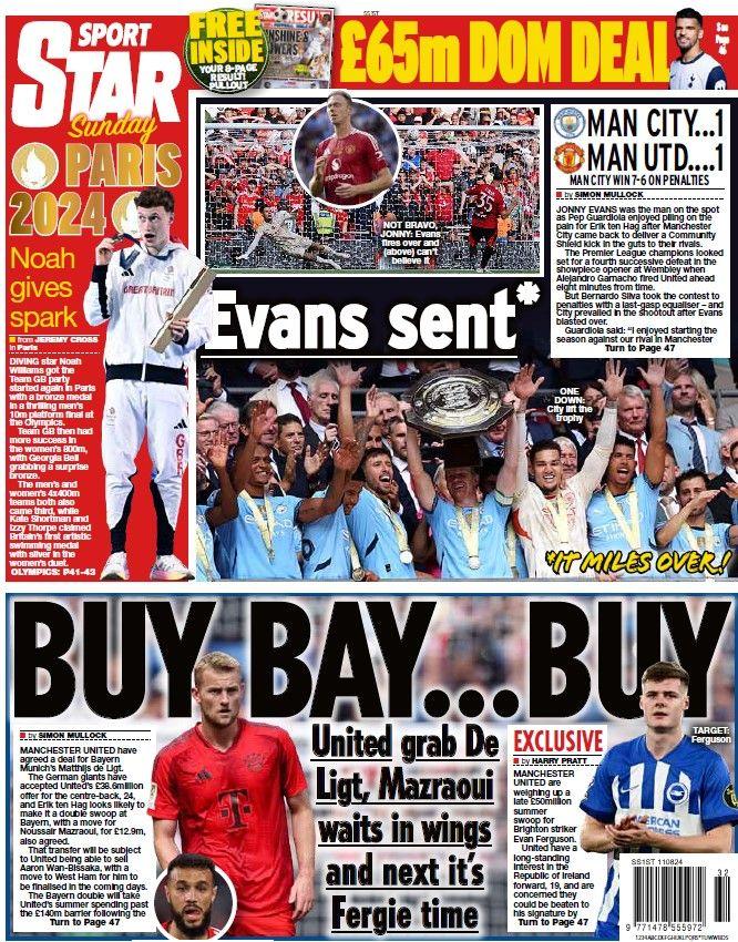 The back page of the Daily Star on Sunday