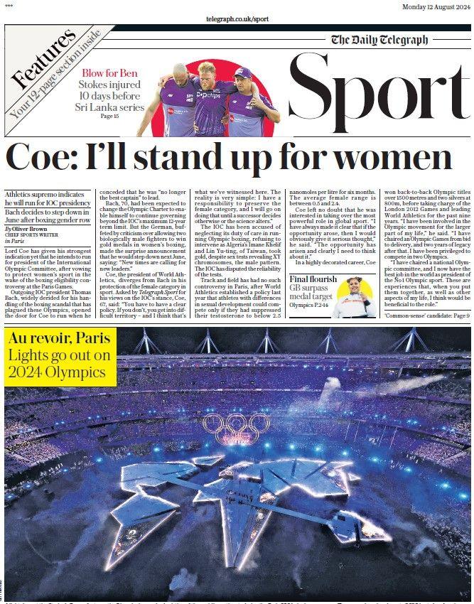 The Daily Telegraph sports section