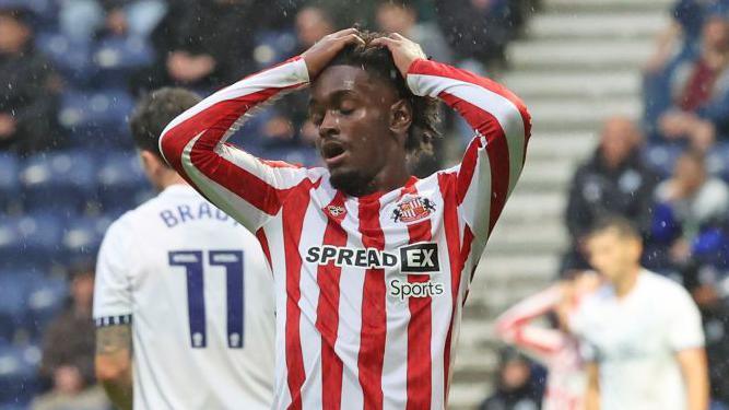 Abdoullah Ba playing for Sunderland at Preston