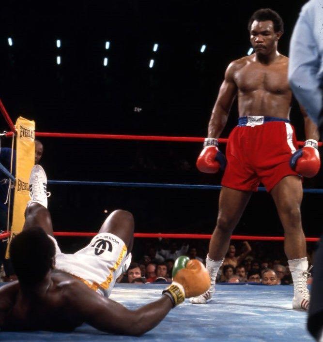 Joe Frazier, George Foreman boxing at Jamaica National Stadium, January 22, 1973