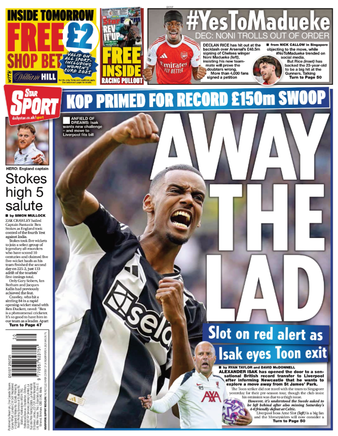 Back page of the Star