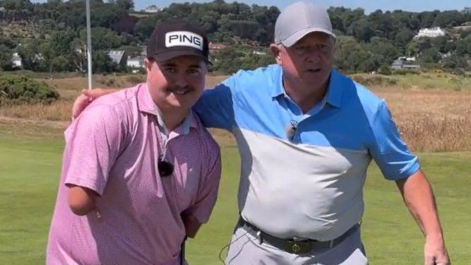 Adam Dalton (left) and Ian Woosnam