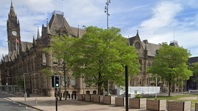 Middlesbrough Town Hall, with trees in front.