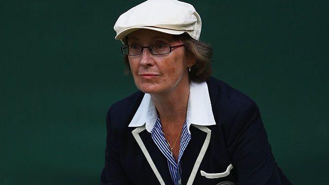 A woman line judge at Wimbledon