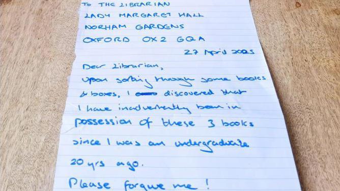 An apology letter written on lined paper in fountain pen.