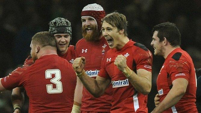 Liam Williams celebrates victory over South Africa in the autumn Tests