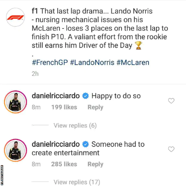 F1 Instagram