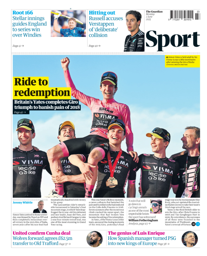 Guardian back page