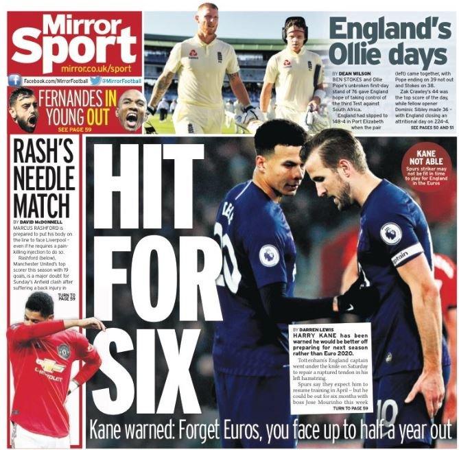 The back page of the Mirror